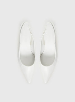 Denalia Pointed Toe Heels White Matte