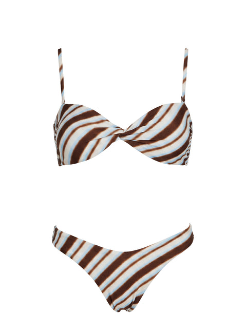 Edita Cheeky Bikini Bottoms Blue Multi Stripe