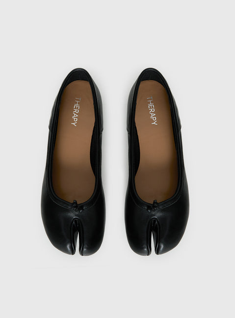 Therapy Harajuku Split Toe Ballet Flats Black