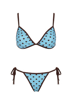 Idola Reversible Bikini Top Blue Polka Dot