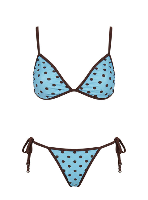 Idola Reversible Bikini Top Blue Polka Dot