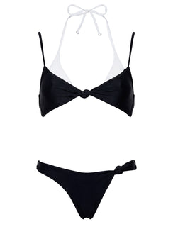 Melesa Knotted Cheeky Bikini Bottom Black