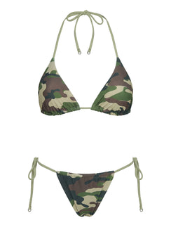 Selbie Triangle Bikini Top Camo