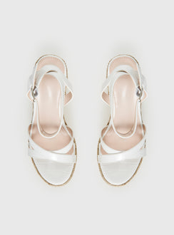 Jesper Espadrille Wedged Heels White Croc
