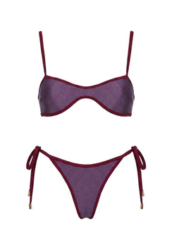 Nell Tie Side Bikini Bottoms Deep Purple