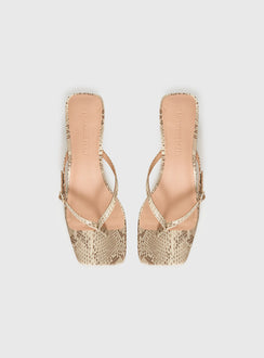 Veyla Square Toe Thong Heels Snake
