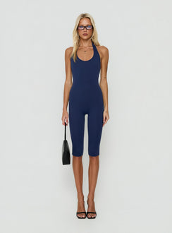 Daily Define 3/4 Capri Jumpsuit Navy