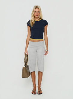 Laroy Folded Capri Pant Grey Marle