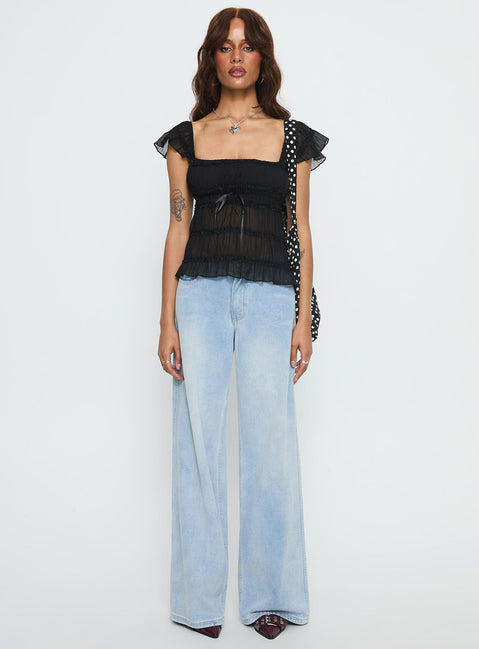 Brighter Than Stars Tiered Top Black