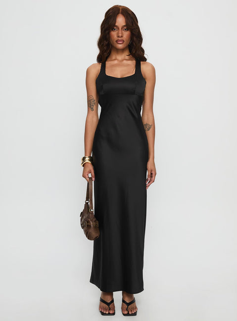 Alter Egos Drape Maxi Dress Black