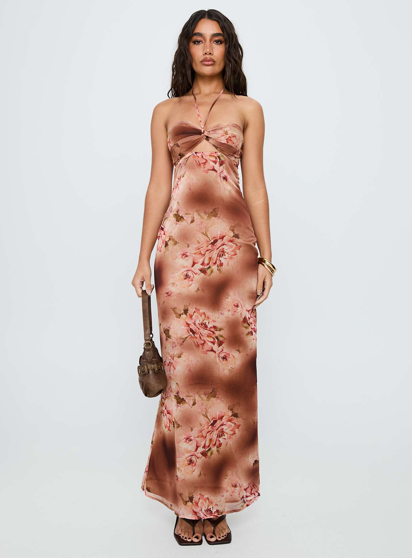Saye Halter Twist Maxi Dress Multi | Princess Polly Saye Halter Twist Maxi Dress Multi | Princess Polly