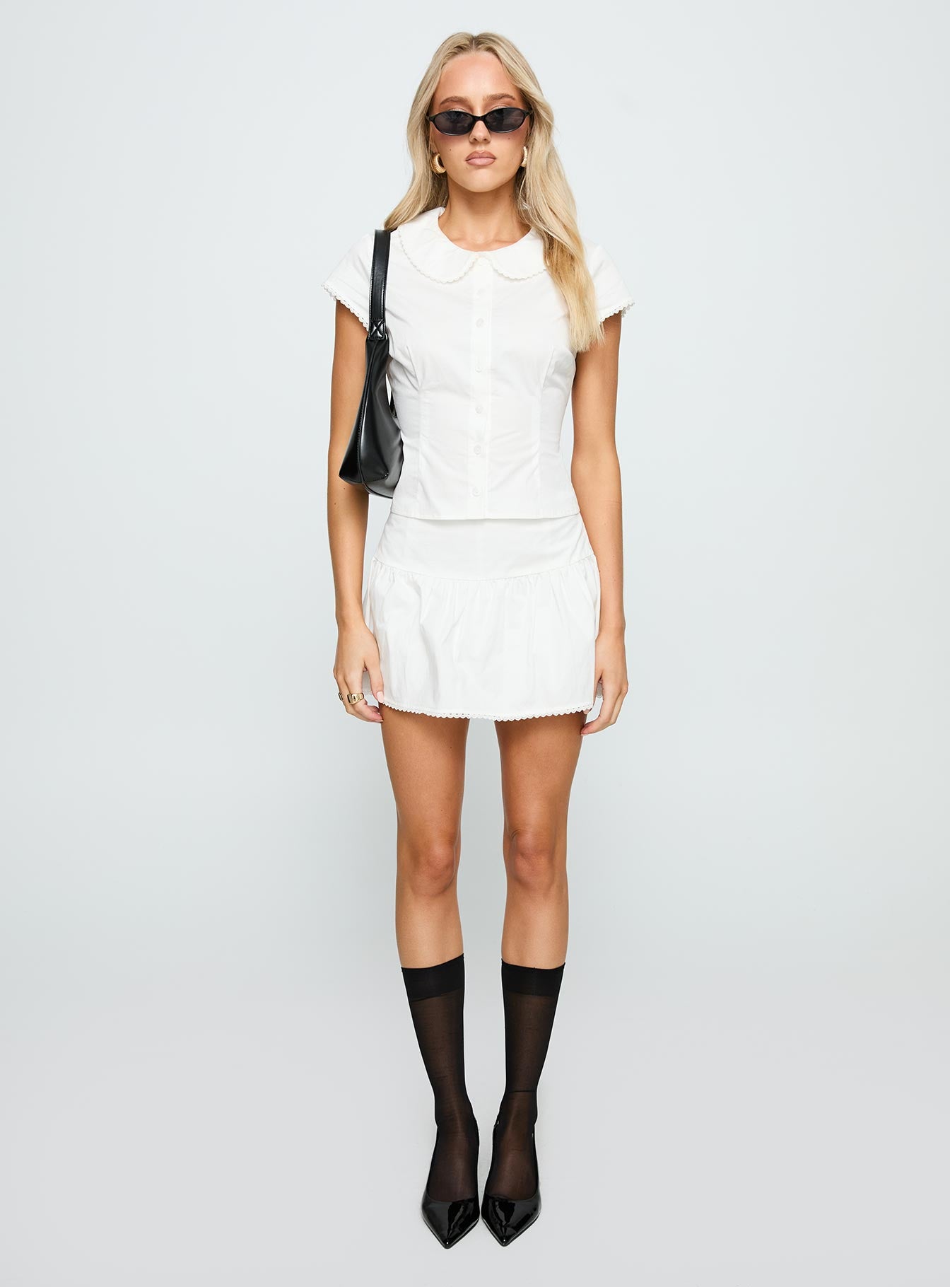 Sweet Treat Button Up Set White