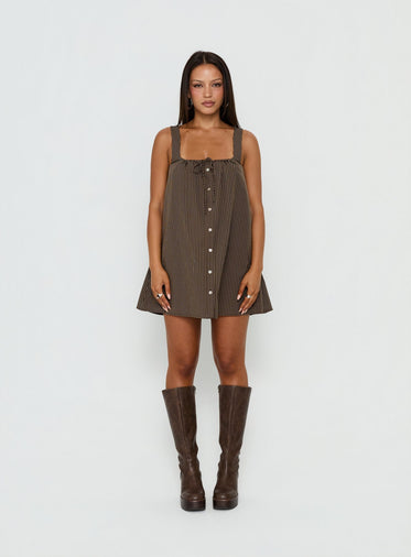 nordstrom brown dress Velvet Babydoll Dress main image 0