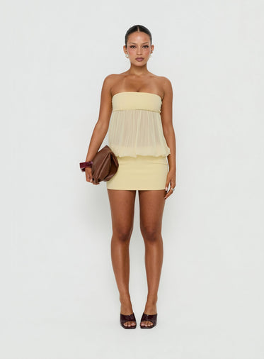 Yellow Strapless Dresses