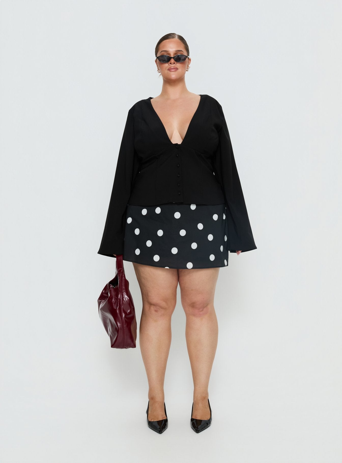 Serefina Long Sleeve Top Black Curve