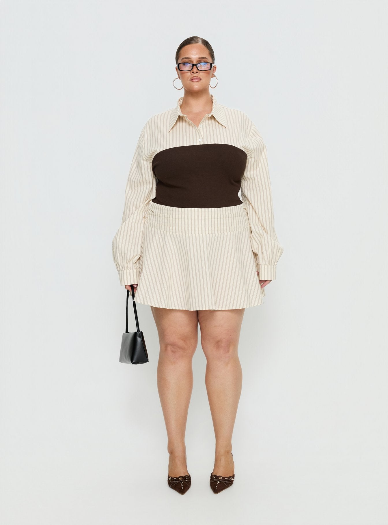 shirt dress with corset top Sustainable Corset Detail Shirt Dress SNIDEL