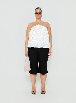 Moonlit Top White Polka Curve