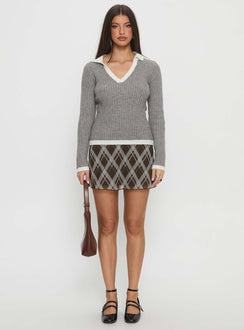   front view of model wearing Princess Polly Cordilee Mini Skirt Multi Check Mini Skirts 