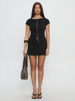 Brennah Jersey Mini Skort Black