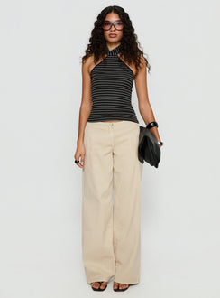 Katriana High Neck Top Multi Stripe