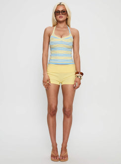 Emblematic Halter Top Blue / Yellow