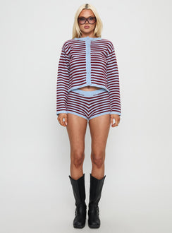 front view of model wearing Princess Polly Kollens Knit Cardigan Multi cropped 