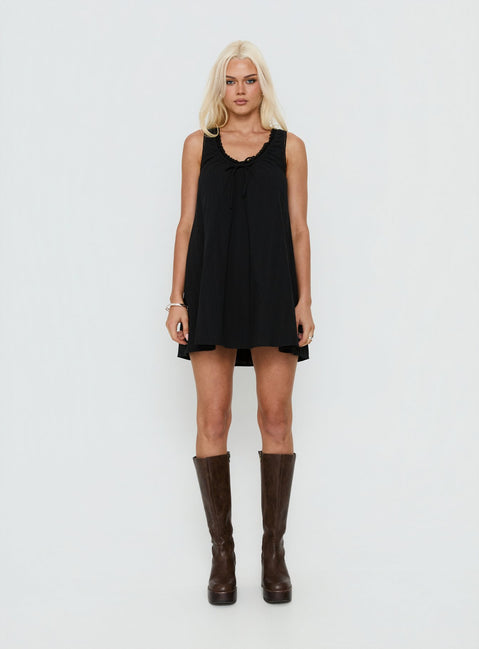 Antiquity Swing Mini Dress | Black | Womens | Princess Polly Lower Impact