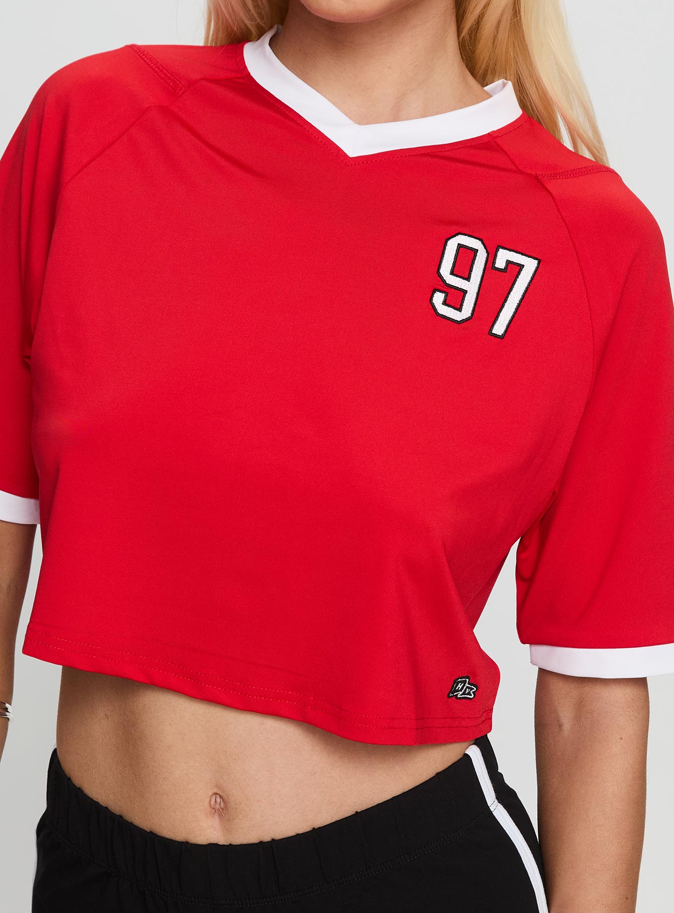 SDSU Cropped Soccer Jersey Tee Red