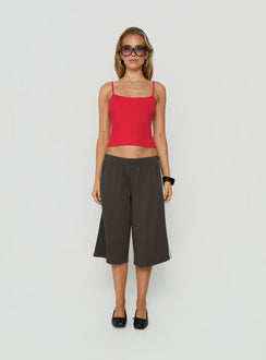 Daily Define Thin Strap Classic Tank Top Red