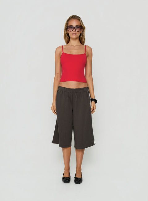 Daily Define Thin Strap Classic Tank Top Red