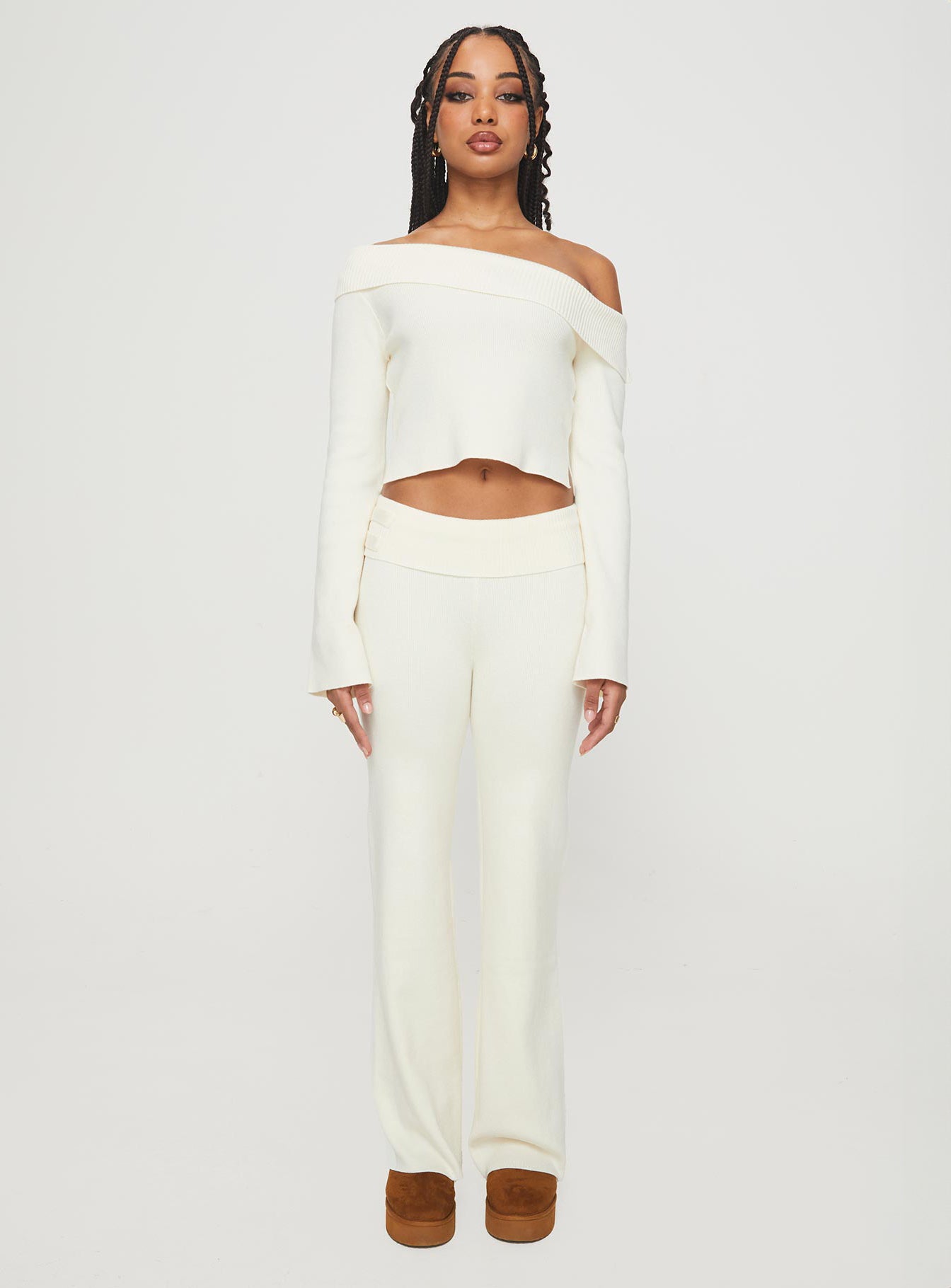 Sina Off The Shoulder Top Cream | Princess Polly