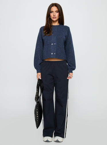 Kammi Button Up Cardigan Navy