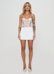 Karley Satin Mini Skirt White Petite