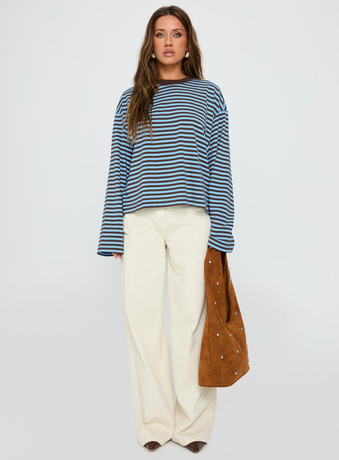 Bloom Long Sleeve Chocolate Sea Stripe