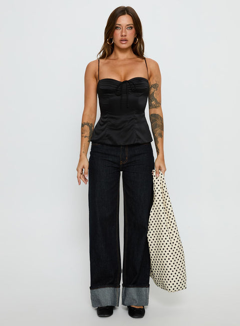 Hildy Tie Back Top Black