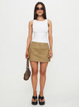 Lieutenant Cargo Mini Skirt Taupe Mini Skirts 