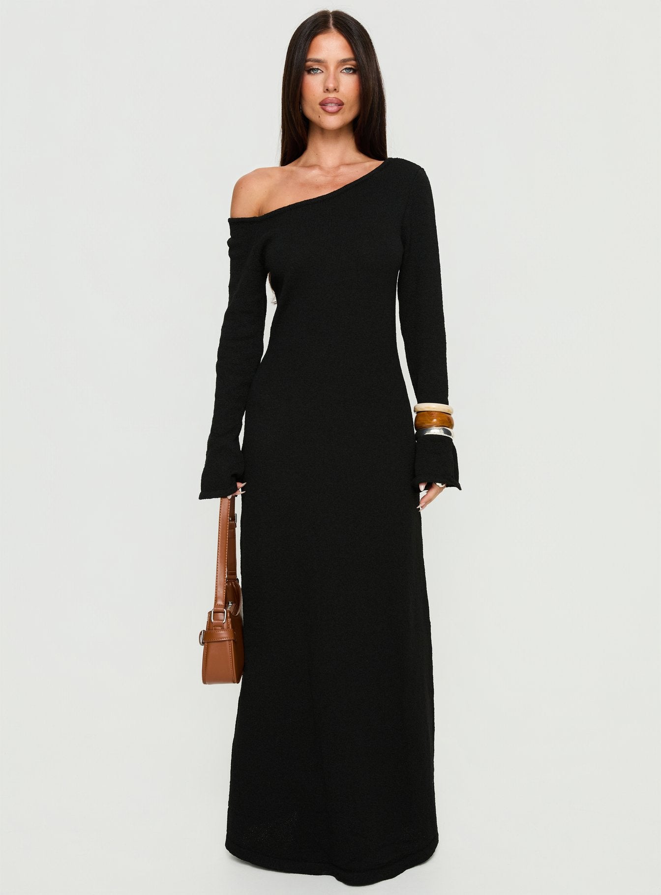 Kloey Long Sleeve Knit Maxi Dress Black | Princess Polly Kloey Long Sleeve Knit Maxi Dress Black | Princess Polly