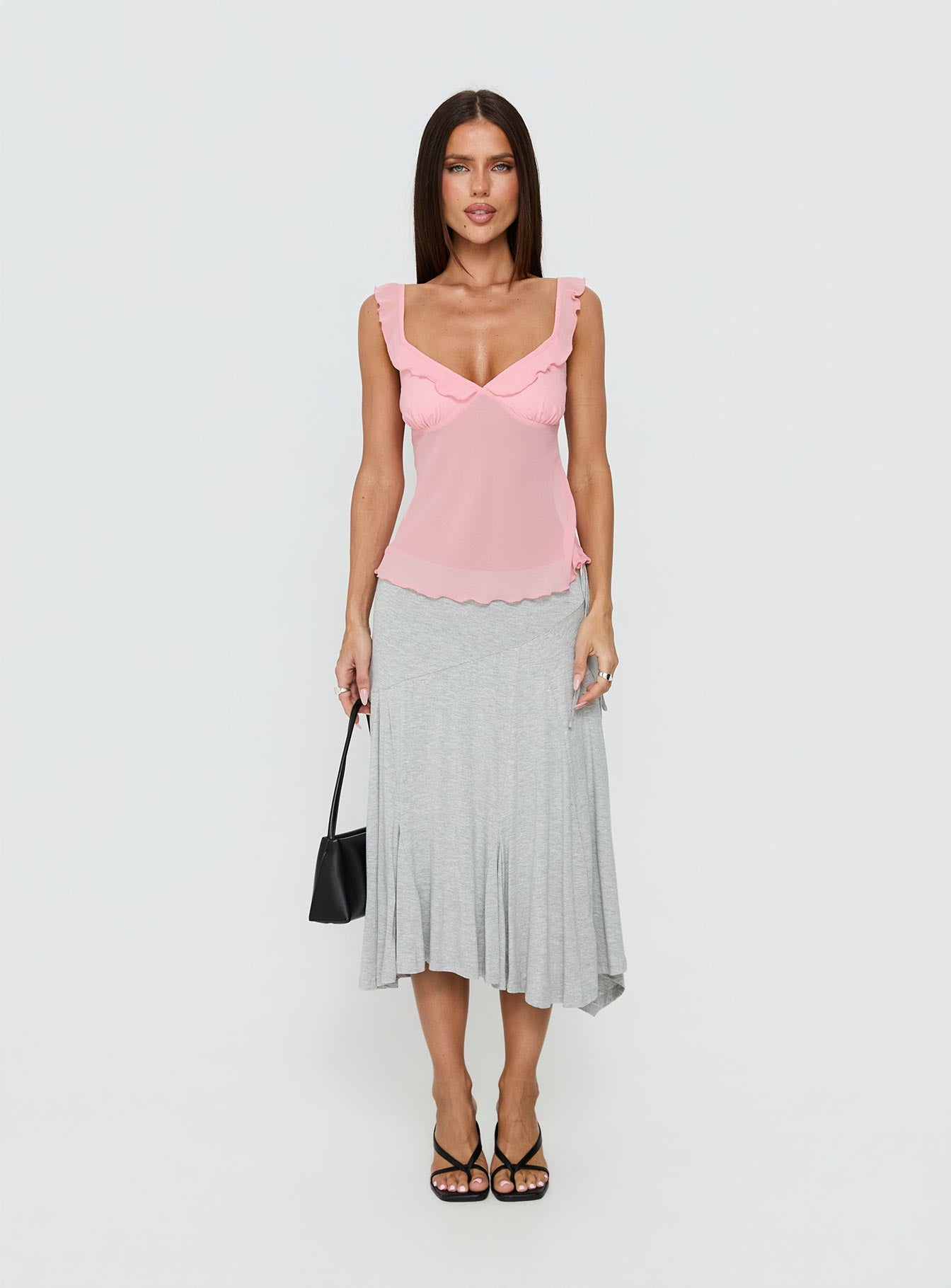Zayliah Frill Detail Top Pink | Princess Polly