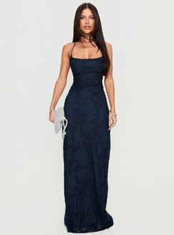 Celena Maxi Dress Navy Burnout Petite