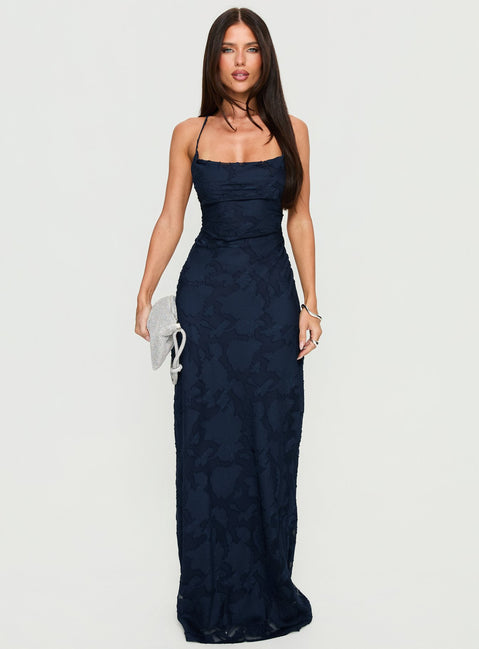 Celena Maxi Dress Navy Burnout Petite