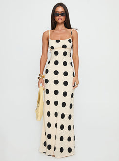 Avienna Maxi Dress Cream / Polka Dot