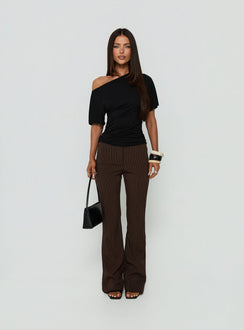 Luckiest Girl Off Shoulder Cinched Top Black