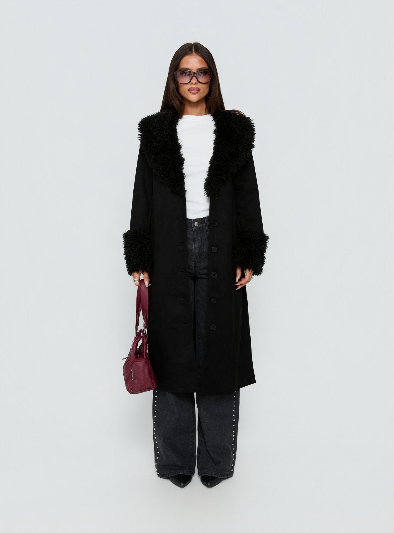 After Party Shearling Jacket Black