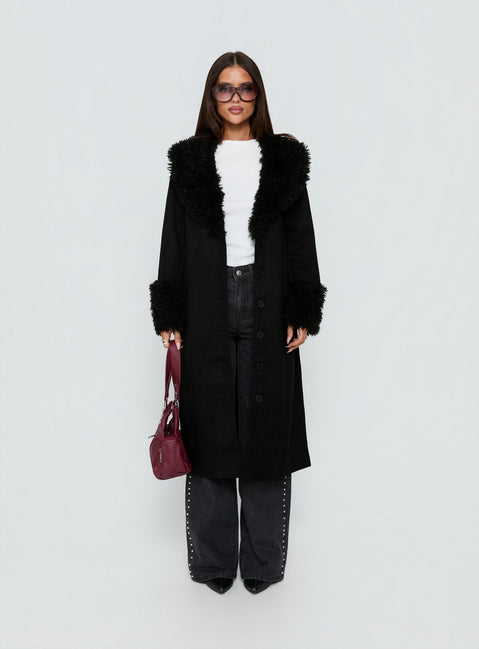 After Party Shearling Jacket Black