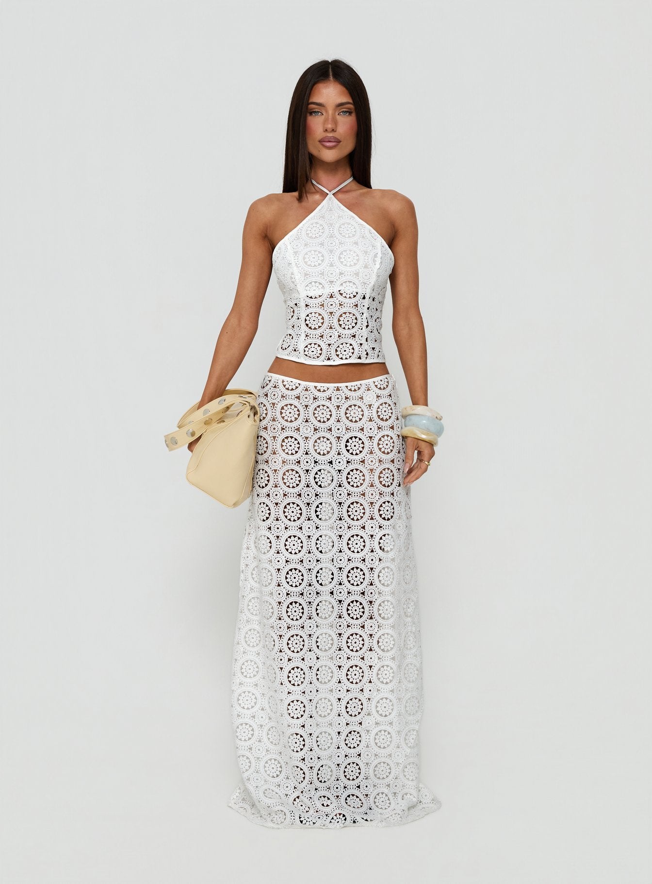 Starting Fresh Crochet Arrowneck Top White | Princess Polly