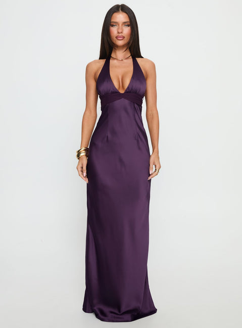 Odyssa Halter Maxi Dress Purple Petite