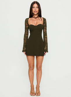 Jacenta Long Sleeve Lace Bolero Mini Dress | Green | Womens | Princess Polly Jacenta Long Sleeve Lace Bolero Mini Dress | Green | Womens | Princess Polly