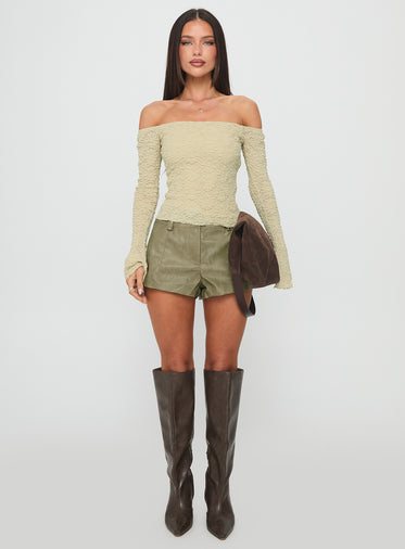 Kenickie Stud Micro Shorts Khaki