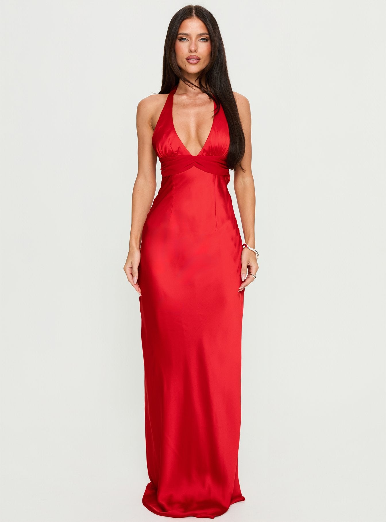 Odyssa Halter Maxi Dress Red