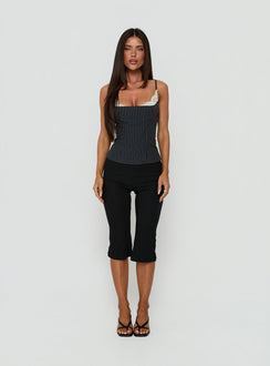 Renaissance Corset Top Navy Pinstripe